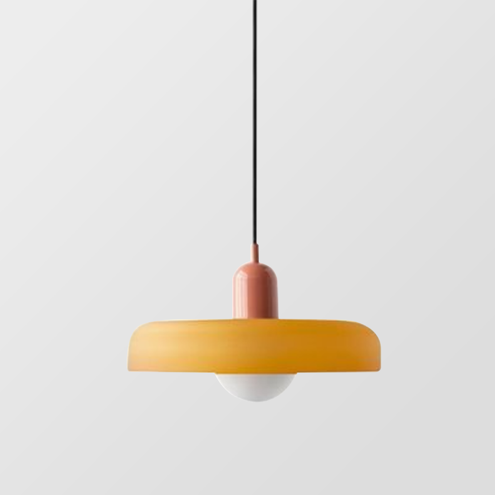Lampa wisząca z kolorowego szkła - BauLume-Zielony-Czerwony-25 x 18 cm-Trend Polska