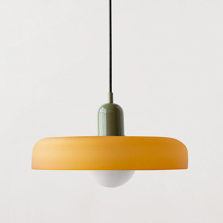 Lampa wisząca z kolorowego szkła - BauLume-Zielony-Czerwony-25 x 18 cm-Trend Polska
