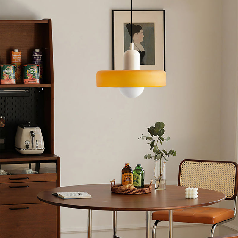 Lampa wisząca z kolorowego szkła - BauLume-Zielony-Czerwony-25 x 18 cm-Trend Polska