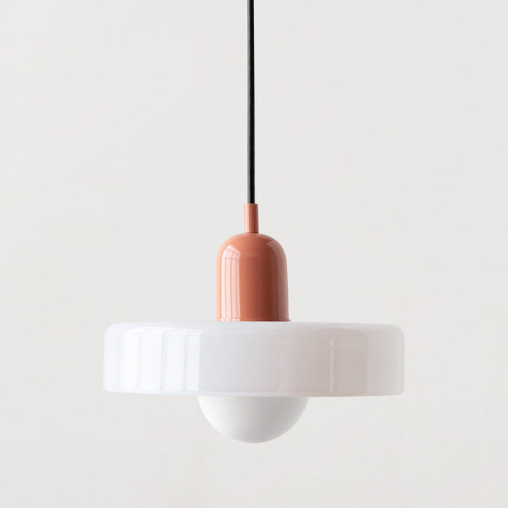 Lampa wisząca z kolorowego szkła - BauLume-Zielony-Czerwony-25 x 18 cm-Trend Polska