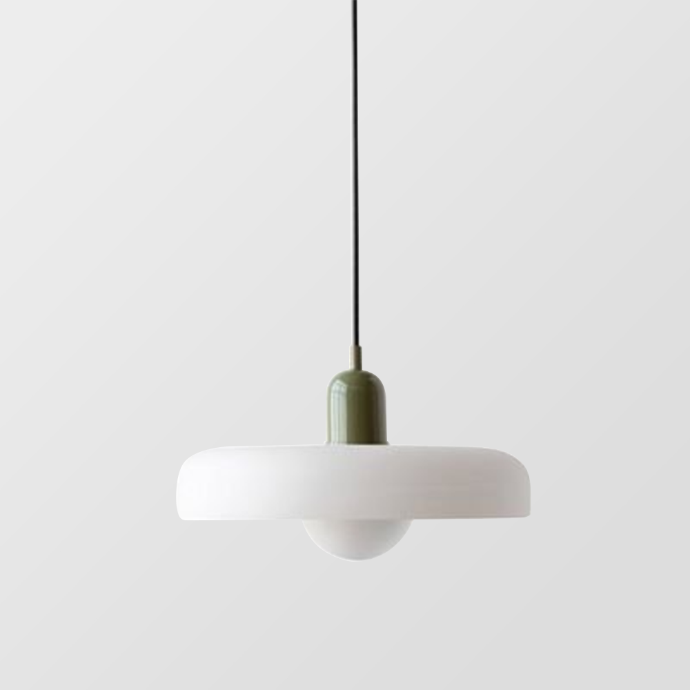 Lampa wisząca z kolorowego szkła - BauLume-Zielony-Czerwony-25 x 18 cm-Trend Polska