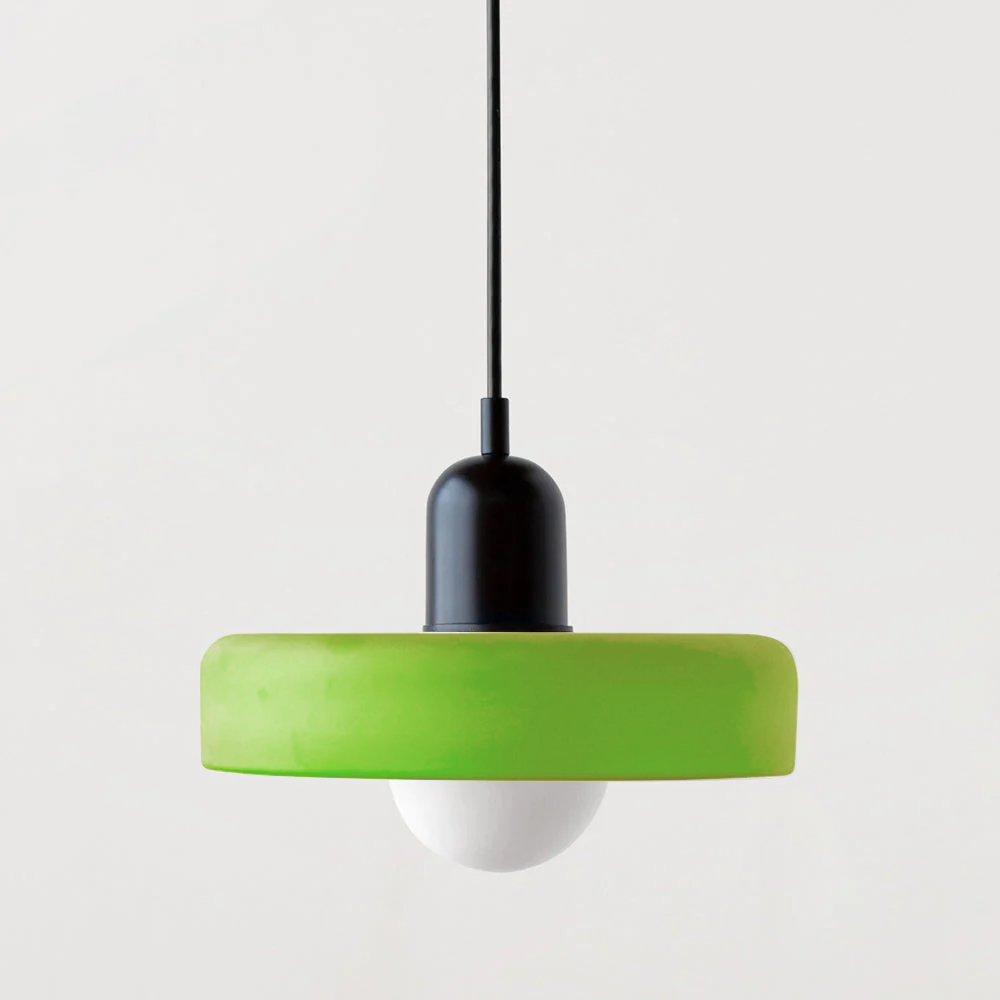 Lampa wisząca z kolorowego szkła - BauLume-Zielony-Czerwony-25 x 18 cm-Trend Polska