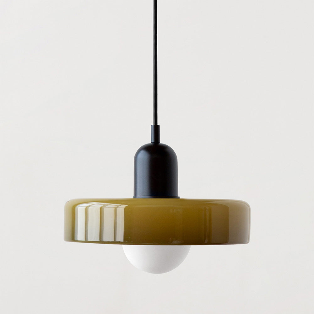 Lampa wisząca z kolorowego szkła - BauLume-Zielony-Czerwony-25 x 18 cm-Trend Polska