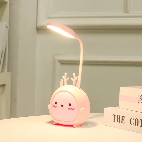 Lampka do czytania dla dzieci z ochroną oczu i lampką nocną USB - BrightBuddy-Różowy jeleń-Trend Polska