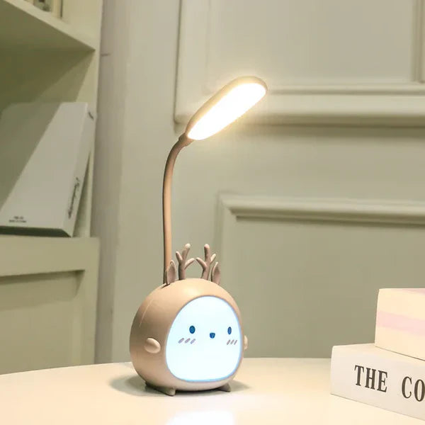 Lampka do czytania dla dzieci z ochroną oczu i lampką nocną USB - BrightBuddy-Szary jeleń-Trend Polska