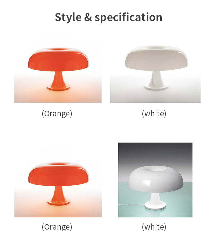 LAMPKA PADDENSTOŁOWA LED PROJEKTANTA - MODERNISTYCZNY MINIMALIZM DO SYPIALNI I SALONU-Pomarańczowy-EU Wtyczka-Trend Polska