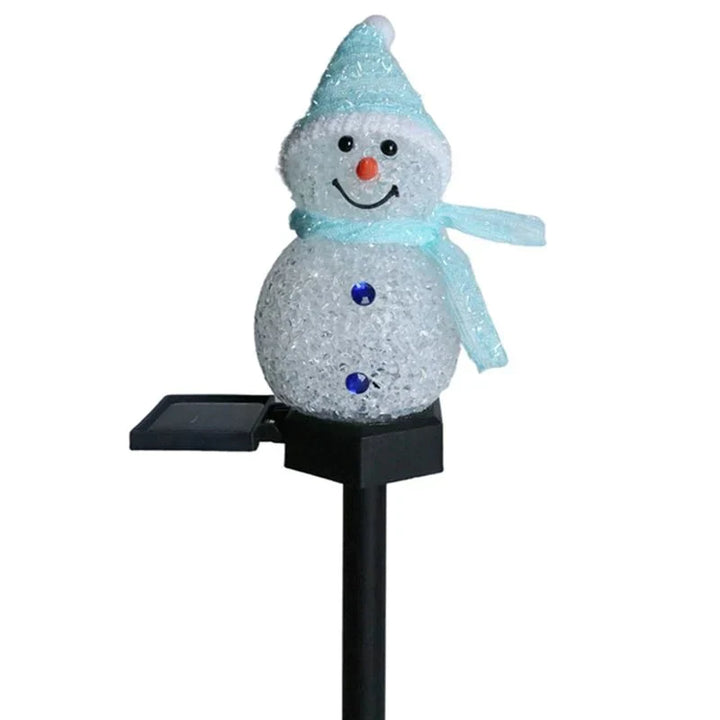 Lampka SolarSnow na energię słoneczną w kształcie bałwana-Niebieski (1+1 Gratis)-Trend Polska