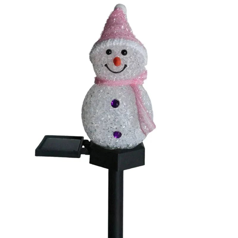 Lampka SolarSnow na energię słoneczną w kształcie bałwana-Róże (1+1 Gratis)-Trend Polska