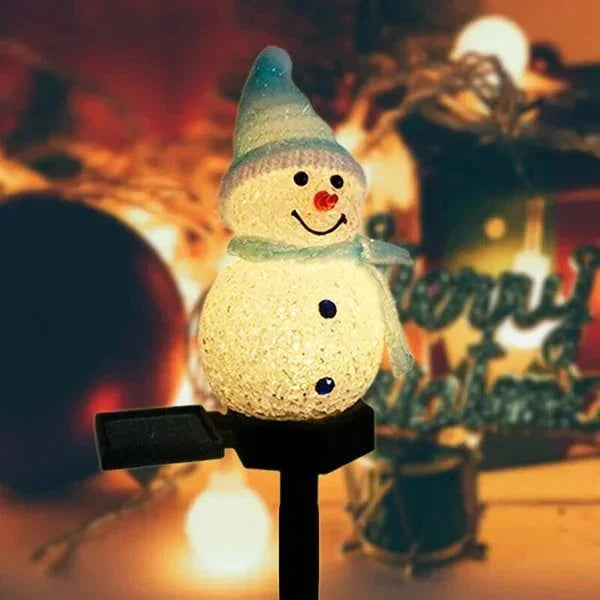 Lampka SolarSnow na energię słoneczną w kształcie bałwana-Czerwony (1+1 Gratis)-Trend Polska