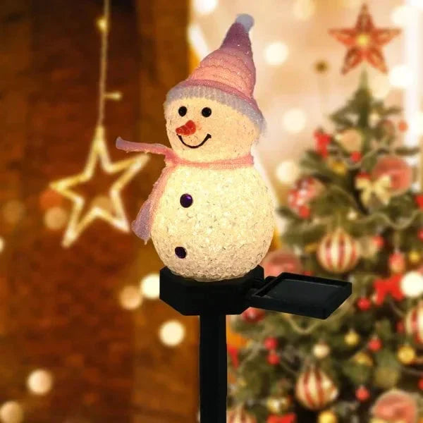 Lampka SolarSnow na energię słoneczną w kształcie bałwana-Czerwony (1+1 Gratis)-Trend Polska