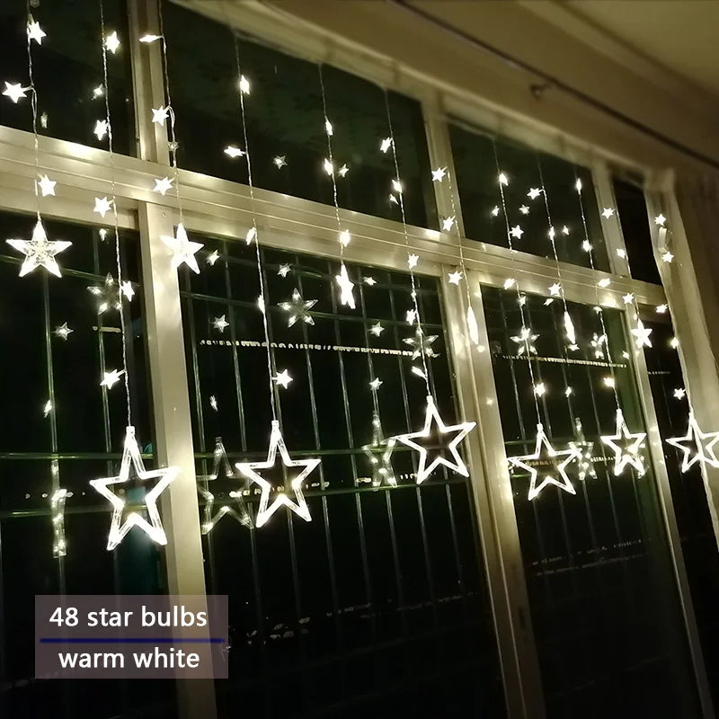 LED Gwiezdna Girlanda - StarryGlow-Ciepły/dowcipny-Sterowanie przyciskiem-Trend Polska