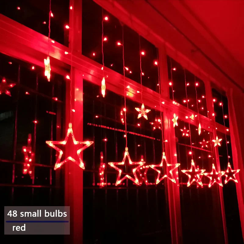 LED Gwiezdna Girlanda - StarryGlow-Czerwony-Sterowanie przyciskiem-Trend Polska