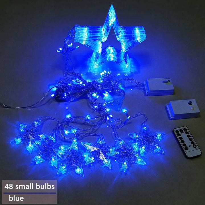 LED Gwiezdna Girlanda - StarryGlow-Niebieski-Sterowanie przyciskiem-Trend Polska