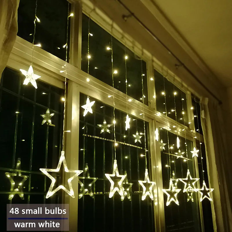 LED Gwiezdna Girlanda - StarryGlow-Ciepły/dowcipny-Sterowanie przyciskiem-Trend Polska