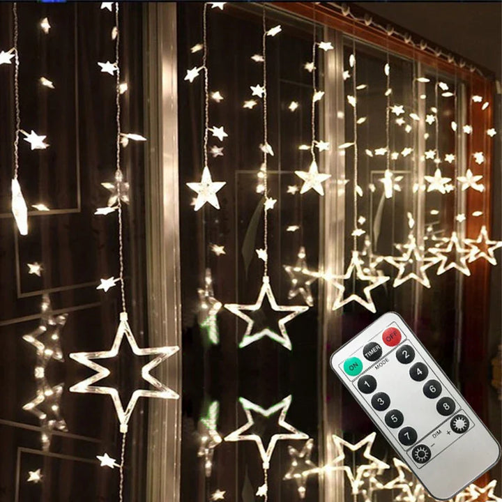 LED Gwiezdna Girlanda - StarryGlow-Ciepły/dowcipny-Sterowanie przyciskiem-Trend Polska