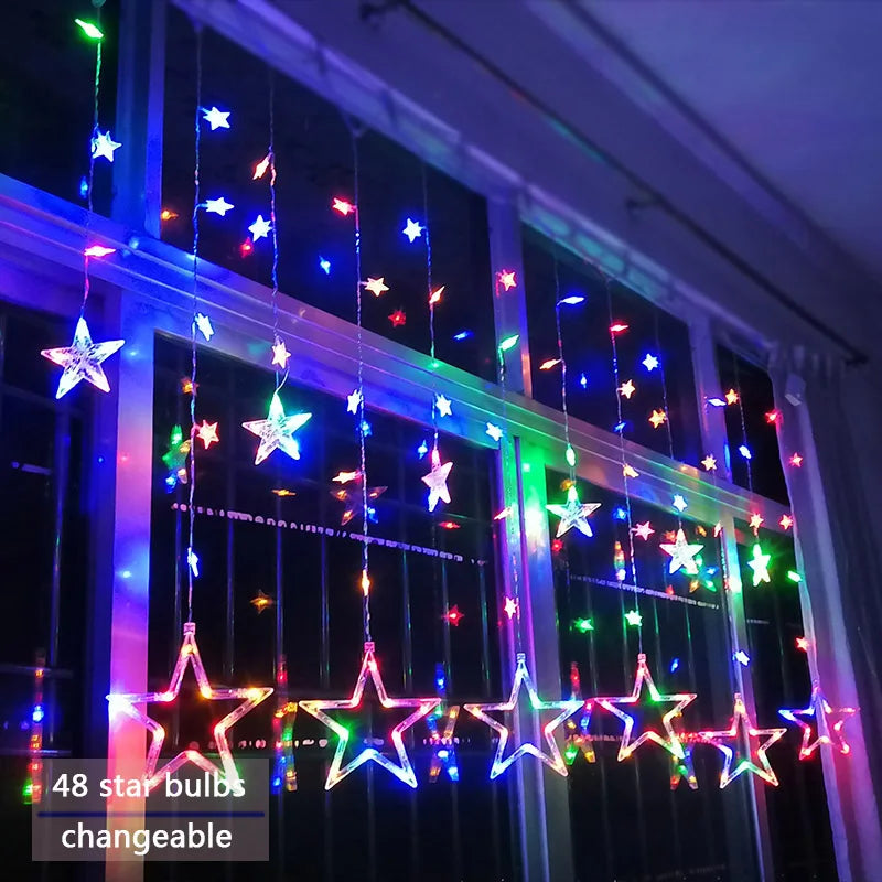 LED Gwiezdna Girlanda - StarryGlow-Wielokolorowy-Sterowanie przyciskiem-Trend Polska