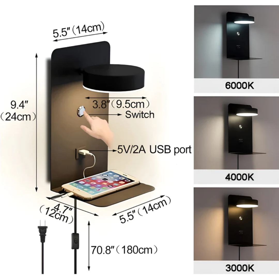 LED Lampa ścienna - PowerGlow-czarny-EU-Trend Polska