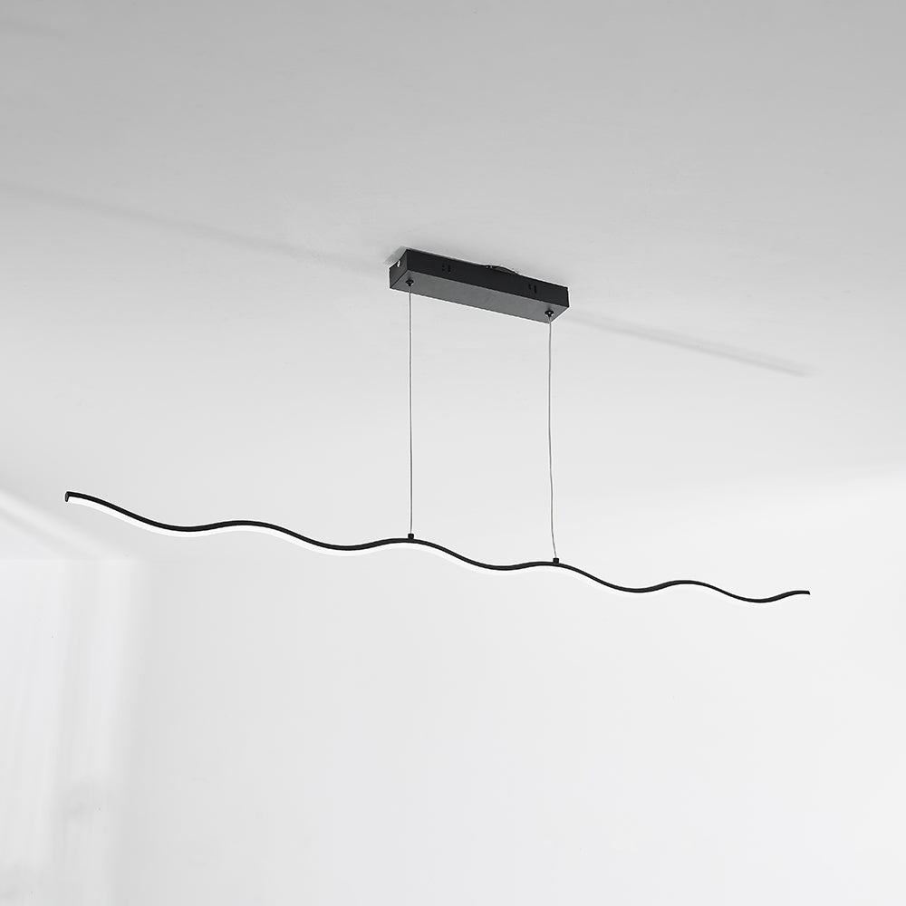 LED Lampa Wisząca z Modnym Wzorem Fal – WaveGlow-Czarny-Ciepłowit-Trend Polska