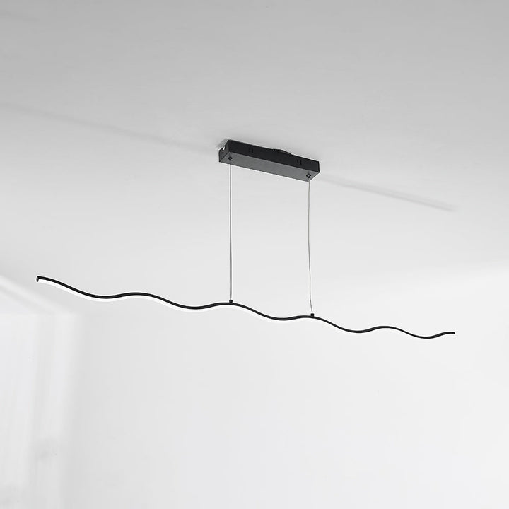 LED Lampa Wisząca z Modnym Wzorem Fal – WaveGlow-Czarny-Ciepłowit-Trend Polska