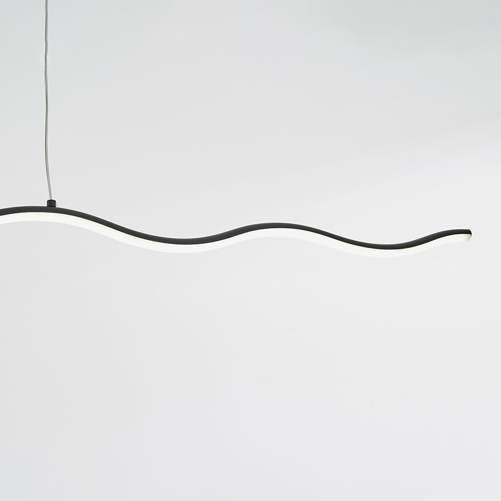 LED Lampa Wisząca z Modnym Wzorem Fal – WaveGlow-Czarny-Ciepłowit-Trend Polska