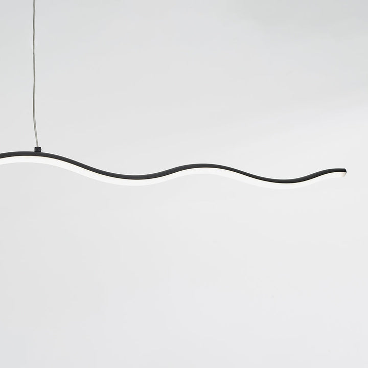 LED Lampa Wisząca z Modnym Wzorem Fal – WaveGlow-Czarny-Ciepłowit-Trend Polska