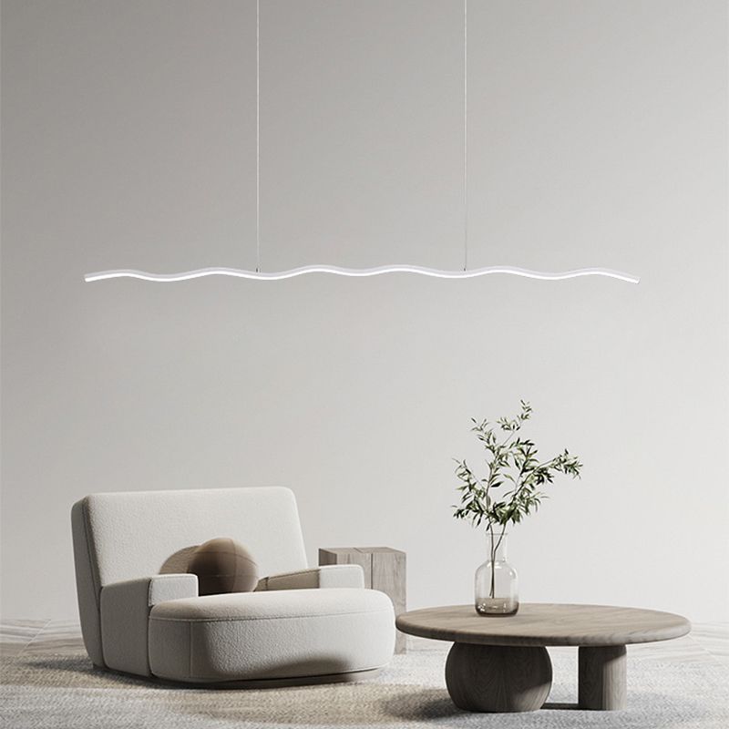LED Lampa Wisząca z Modnym Wzorem Fal – WaveGlow-Czarny-Ciepłowit-Trend Polska