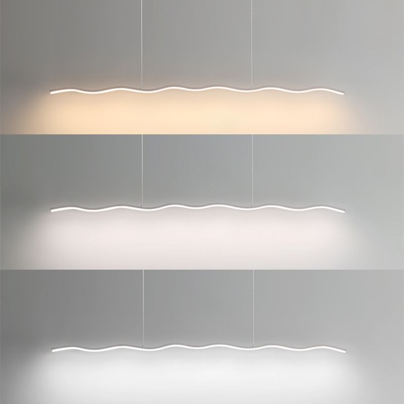 LED Lampa Wisząca z Modnym Wzorem Fal – WaveGlow-Czarny-Ciepłowit-Trend Polska