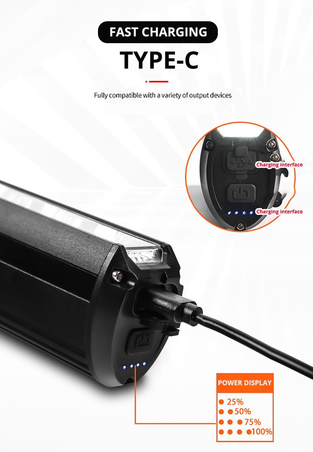 LED Lampka rowerowa z funkcją powerbanku - LumiMax-Trend Polska