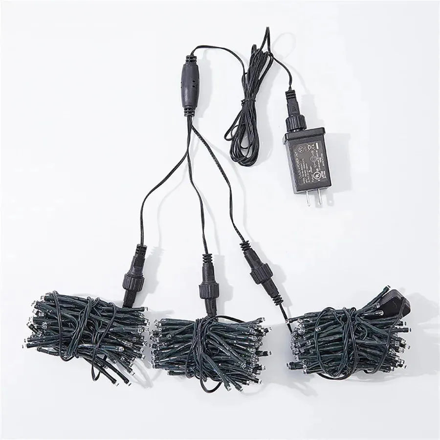 LED Meteor Shower Outdoor Lighting – Lumi-Biały-1 Łańcuch 1 Adapter-Trend Polska