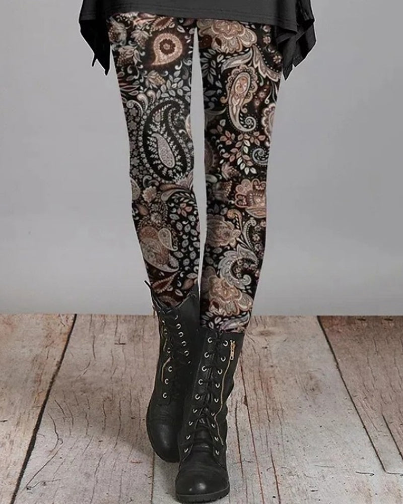 Legginsy Bohemian Retro z etnicznymi wzorami – Ziva-S-2-Trend Polska