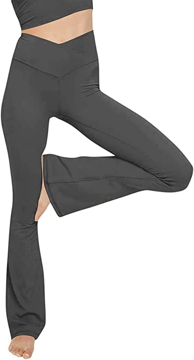 Legginsy do jogi z rozszerzanymi nogawkami - VFit-ciemnoszary-2XS-Trend Polska