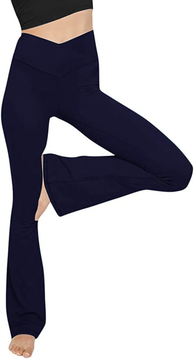 Legginsy do jogi z rozszerzanymi nogawkami - VFit-Granatowy-2XS-Trend Polska