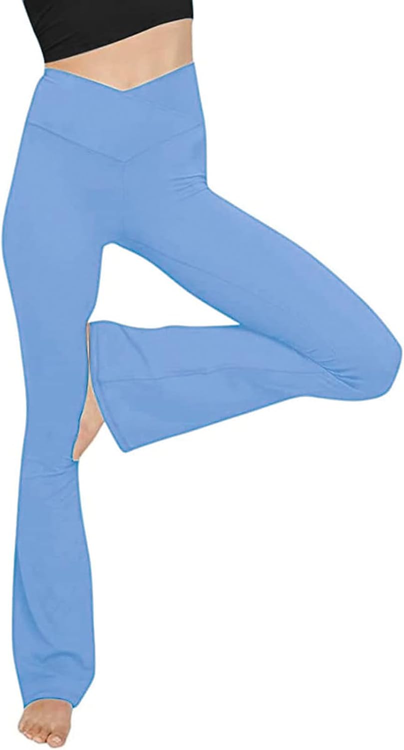 Legginsy do jogi z rozszerzanymi nogawkami - VFit-Niebo niebieskie-2XS-Trend Polska