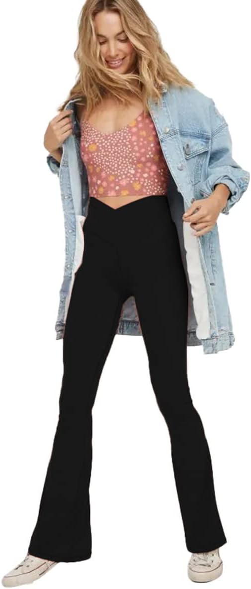 Legginsy do jogi z rozszerzanymi nogawkami - VFit-Czarny-2XS-Trend Polska