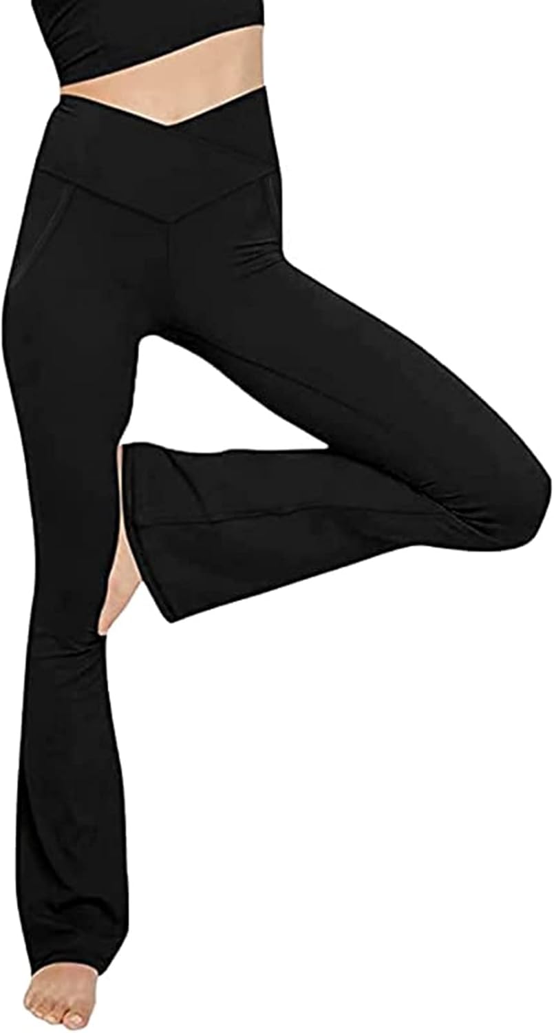 Legginsy do jogi z rozszerzanymi nogawkami - VFit-Czarny-2XS-Trend Polska