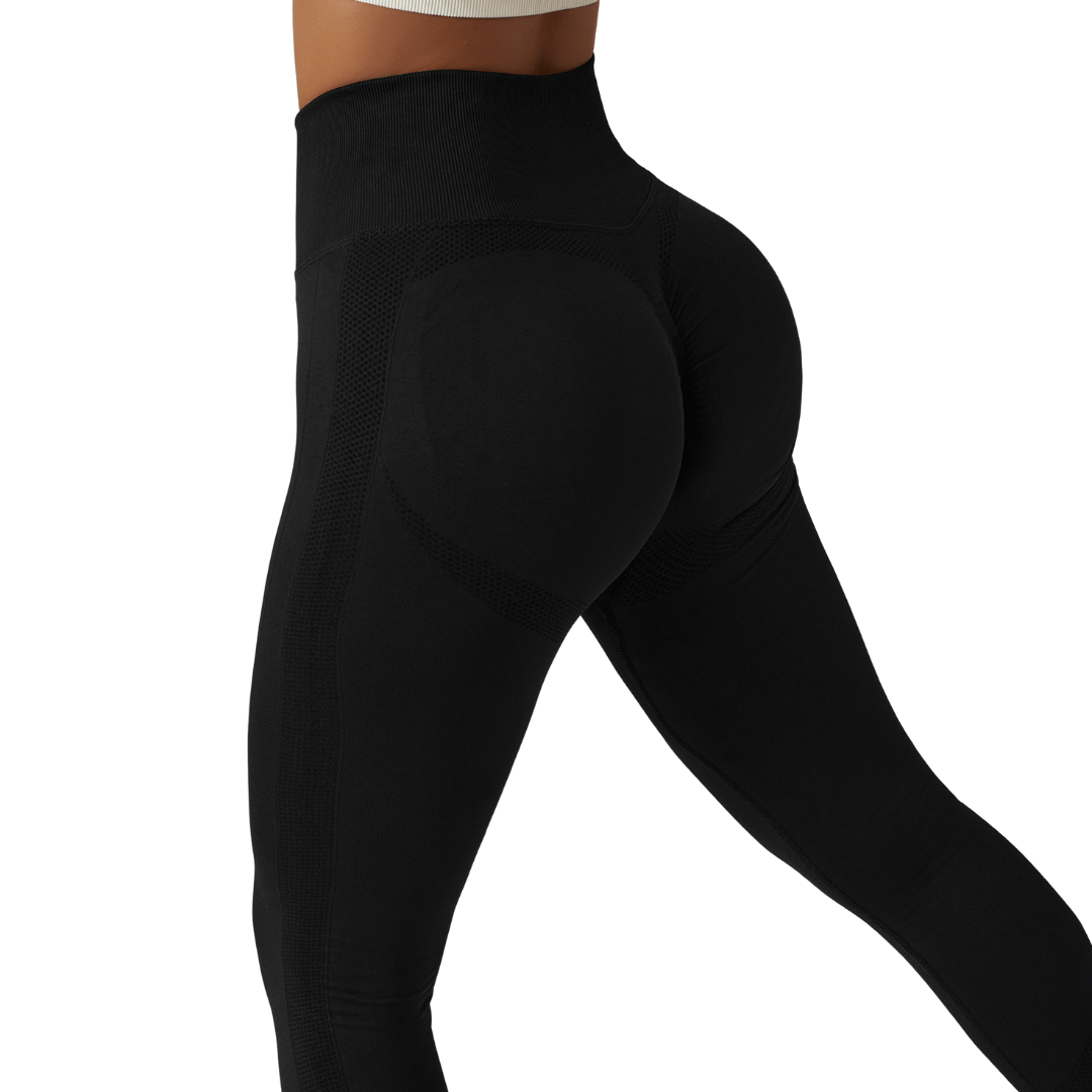 Legginsy sportowe z wysokim stanem dla kobiet – FlexFit-Czarny-S-Trend Polska