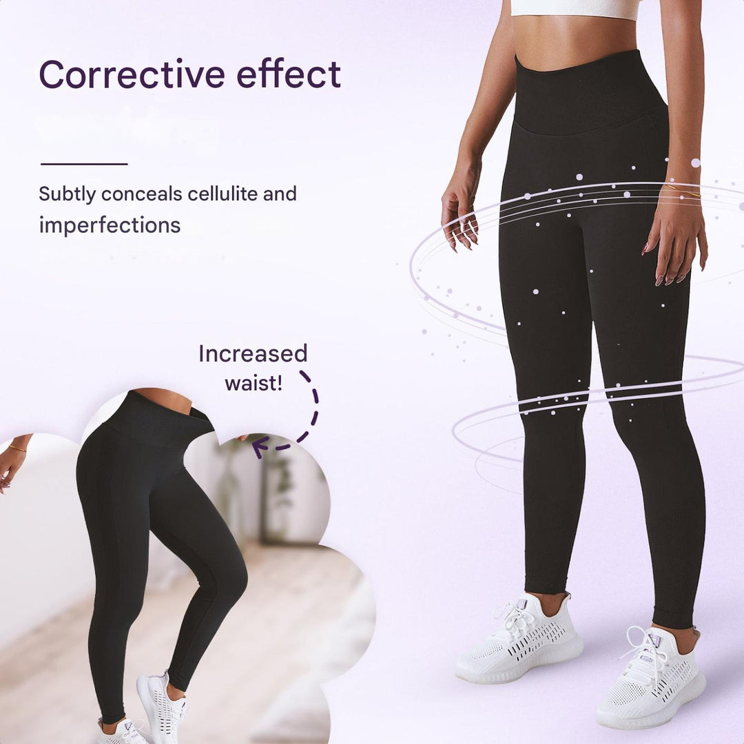 Legginsy sportowe z wysokim stanem dla kobiet – FlexFit-Czarny-S-Trend Polska