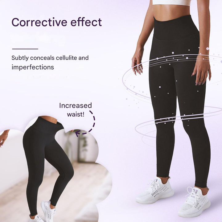 Legginsy sportowe z wysokim stanem dla kobiet – FlexFit-Czarny-S-Trend Polska