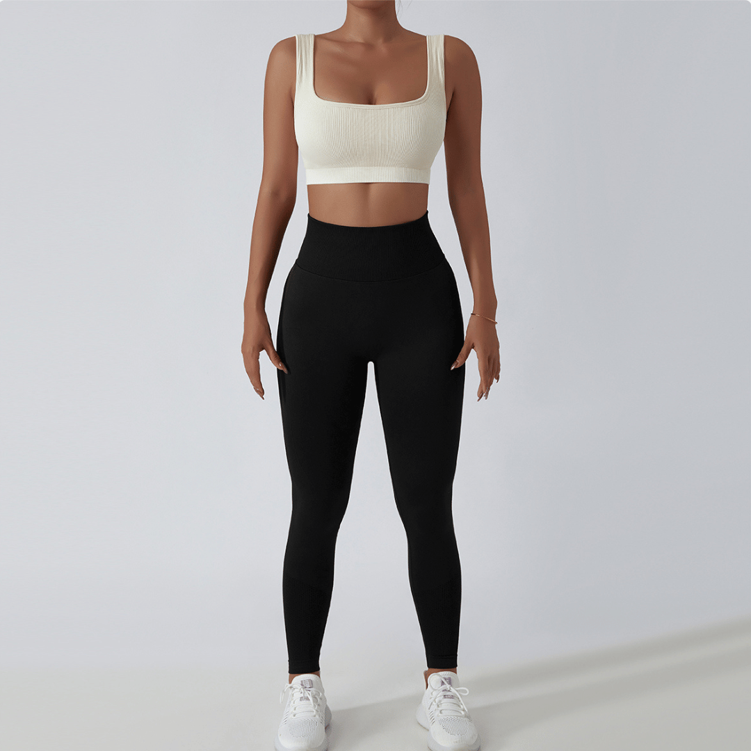 Legginsy sportowe z wysokim stanem dla kobiet – FlexFit-Czarny-S-Trend Polska