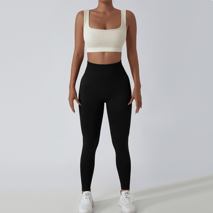Legginsy sportowe z wysokim stanem dla kobiet – FlexFit-Czarny-S-Trend Polska