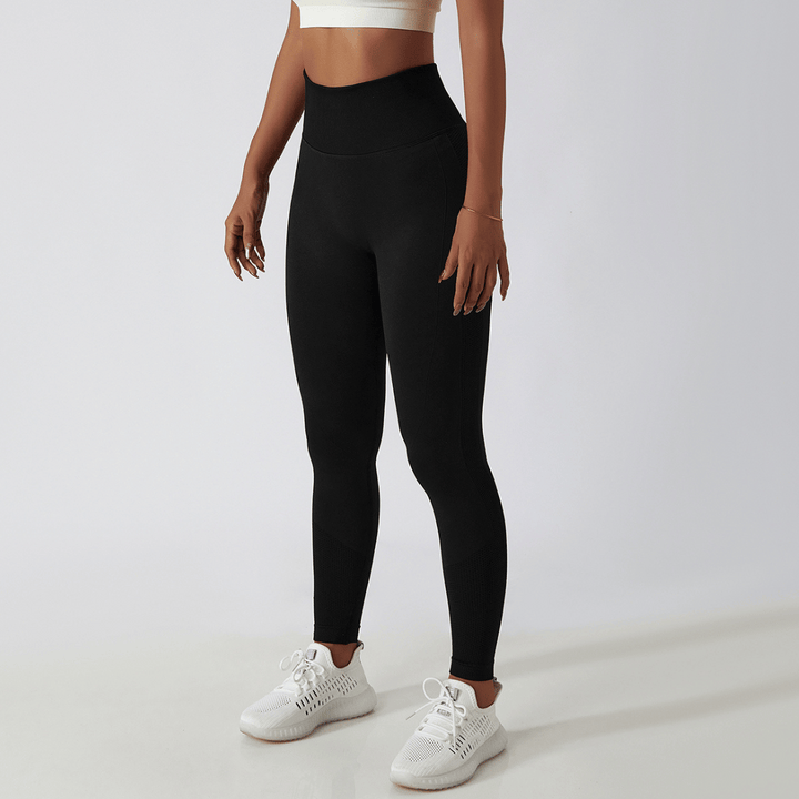 Legginsy sportowe z wysokim stanem dla kobiet – FlexFit-Czarny-S-Trend Polska