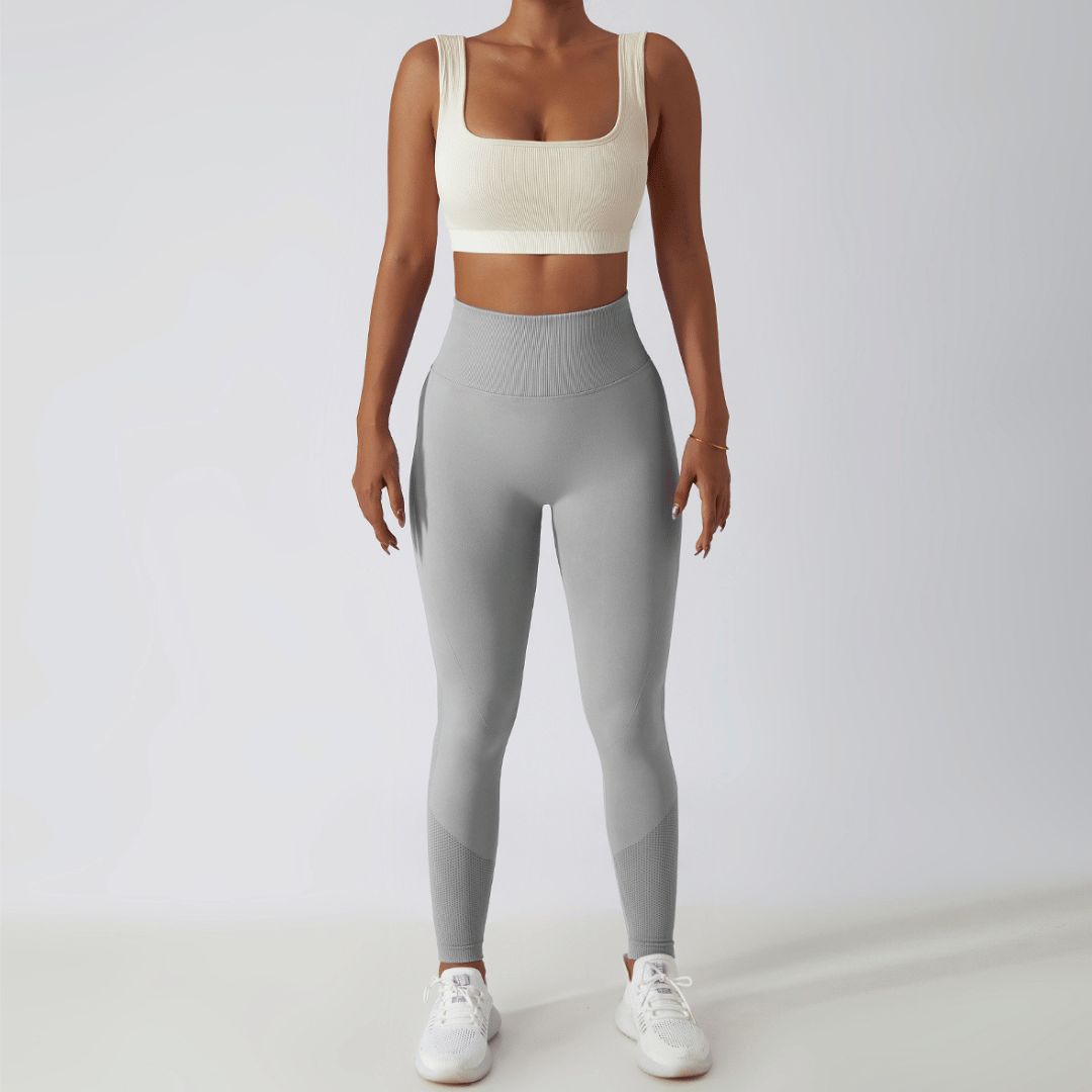 Legginsy sportowe z wysokim stanem dla kobiet – FlexFit-Czarny-S-Trend Polska
