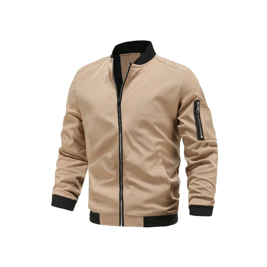 Lekka i modna męska kurtka bomber z zamek błyskawicznym – Jaron-Khaki-M-Trend Polska