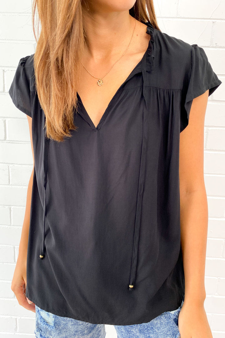 Lekka letnia bluzka damska – Isaline-Czarny-S-Trend Polska