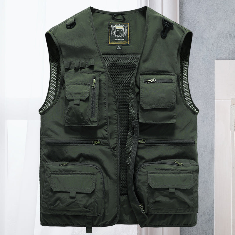 Lekka męska kamizelka outdoorowa – Viktor-Zielony wojskowy-S-Trend Polska