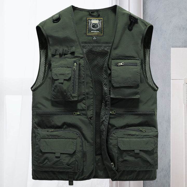 Lekka męska kamizelka outdoorowa – Viktor-Zielony wojskowy-S-Trend Polska