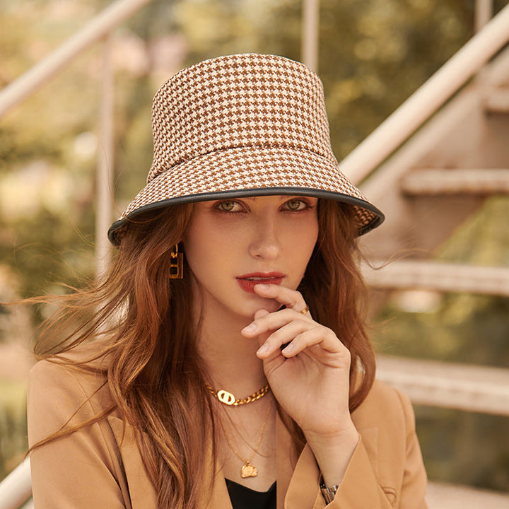 Lekki damski kapelusz typu bucket z materiału na lato – Lindsay-Czarny-Jedna rozmiar-Trend Polska