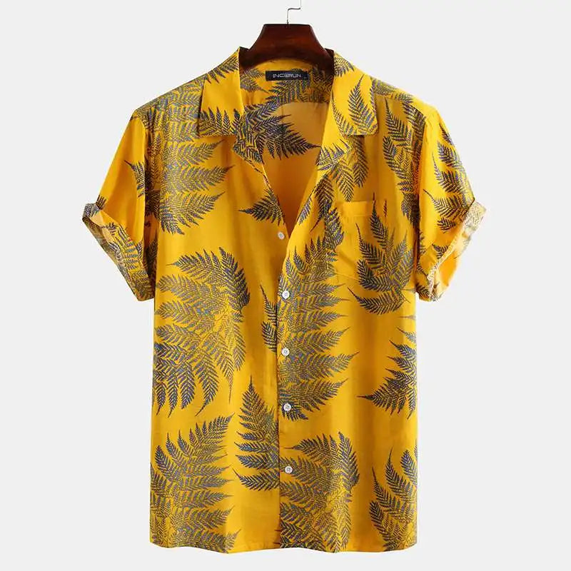 Lekki męski letni T-shirt o nowoczesnym kroju – Jaxon-Żółty-S-Trend Polska