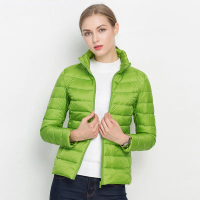 Lekki wodoodporny kurtka puchowa - Urban Shield-Jabłko zielone-S-Trend Polska