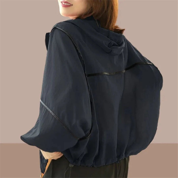 Lekkie Damska Letnia Bluza z Kapturem w Oversized Rozmiarze - Zoë-Czarny-S-Trend Polska